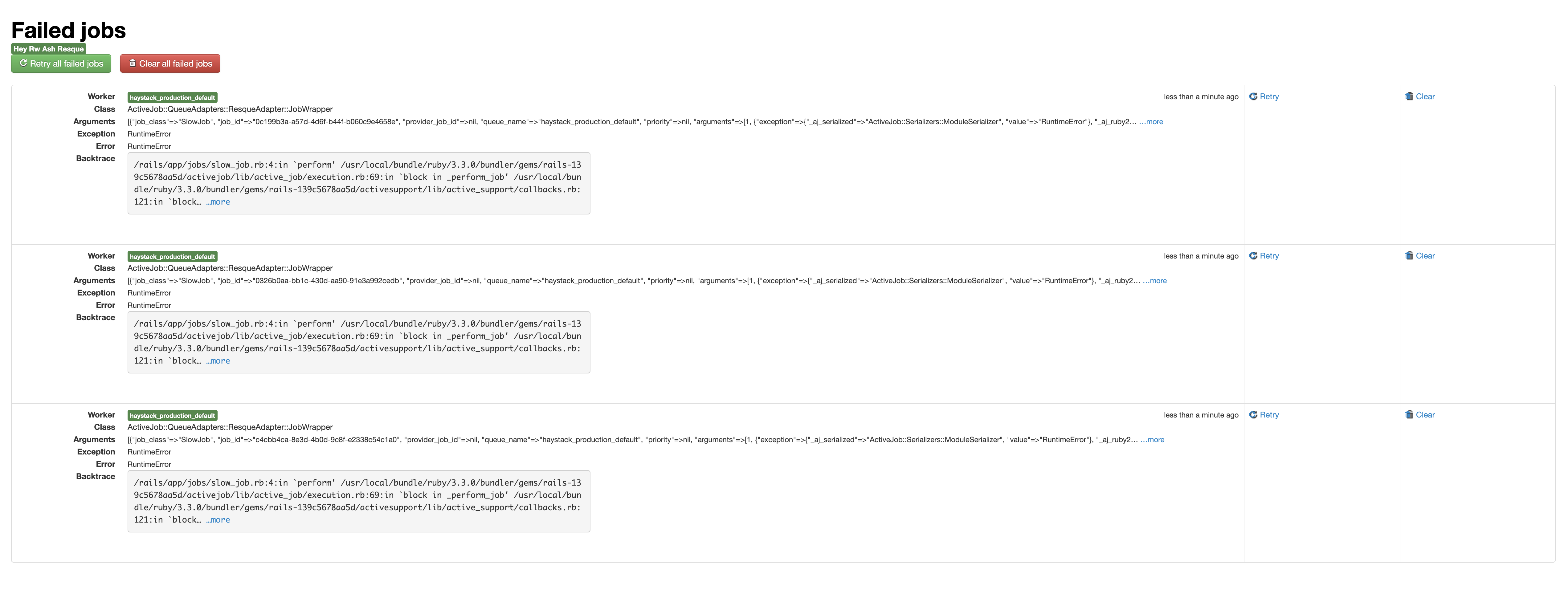 Our minimalistic yet practical dashboard for Resque jobs